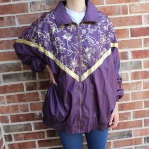 Metallic gold vintage windbreaker adult LARGE
